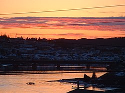 Marystown, Winter Sunset Over the Harbour featuring Canning Bridge